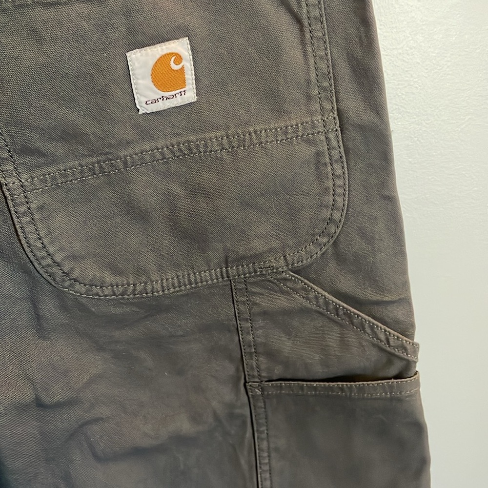 NWT carhartt rugged flex relaxed fit canvas utility work short gray size 32 - Picture 5 of 5